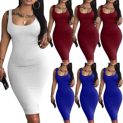 Women Pencil Dress Elegant Ladies Boho Long Maxi Evening Party Beach Bodycon Sundress Sleeveless Evening Party Clothing
