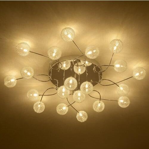 Modern Aluminum Gall Ball LED Ceiling Light Creative Bedroom Living Room Round Ceiling Lamp