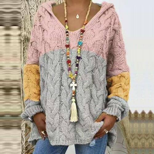 Sweater Plus Size Women Fall Autumn Winter Hooded Pullover Vintage Woman Sweaters Sexy Streetwear Jumpers Pullovers Streetwear