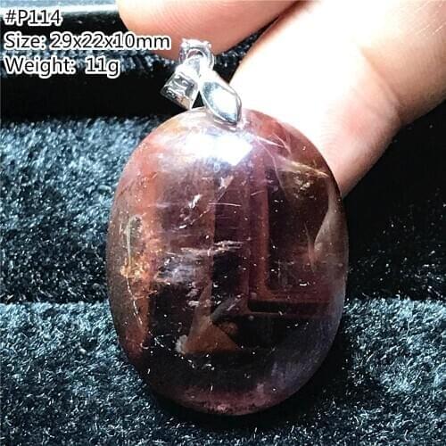 Top Natural Red Auralite 23 Pendant Jewelry for Women Men 29x22x10mm Beads Silver Oval Canada Crystal Healing Energy Stone AAAAA