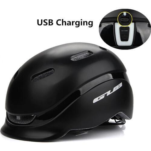 GUB City Plus Cycling Helmet with USB Charging Taillight PC+EPS Safety Bike Sports Urban Leisure Bicycle Helmet Casco Ciclismo