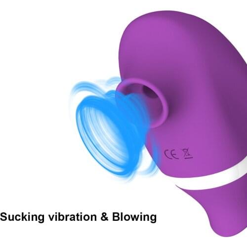 G-Spot Clit Nipple Sucker Vibrator Female Clitoris Stimulator Dildo Oral Tongue Pussy Licking Sex Toys for Women Adult Couples