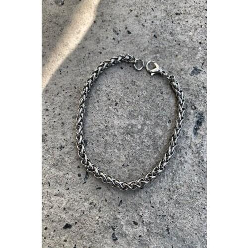 Unisex Silver Color Fishbone Spiral Pattern Vintage Bracelet Fashion Accessory Attractive Bright Quality and Cheap