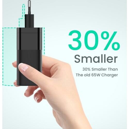 HAWKEN 65W GaN Charger Quick Charge 4.0 3.0 Type C PD USB Charger QC 4.0 3.0 Portable Fast Charger