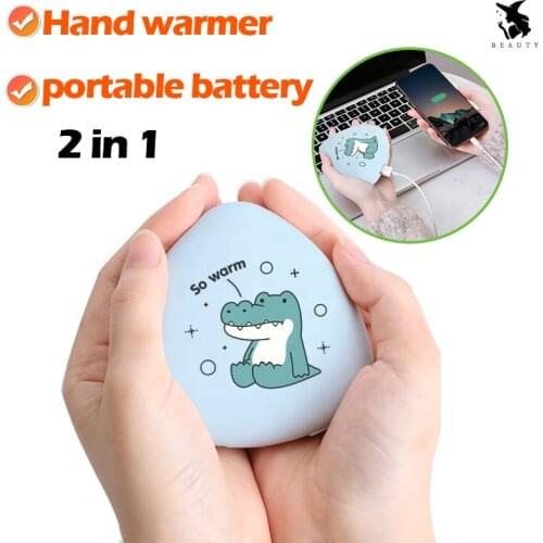 Winter Rechargeable hand warmer USB Electric Heater Travel Handy Mini Reusable Pocket Warmer Power bank 2 In1