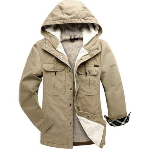Winter mens cotton jacket thick warm jacket Plus velvet section casual hooded Overcoat Windbreaker Euro Sizs coat