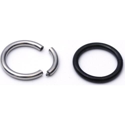 1PCS 2.0*12mm Nostril Fake Lip Ear Nose Cartilage Septum Ring Hoop Stud Steel Piercing Clip tragus ring Earrings Body Jewelry