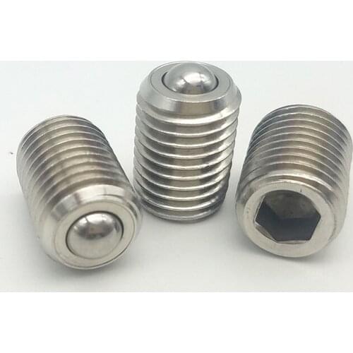 1pcs M6-M20 stainless steel Allen bead positioning screw hex socket ball head universal roller plunger bolt 12mm-30mm long