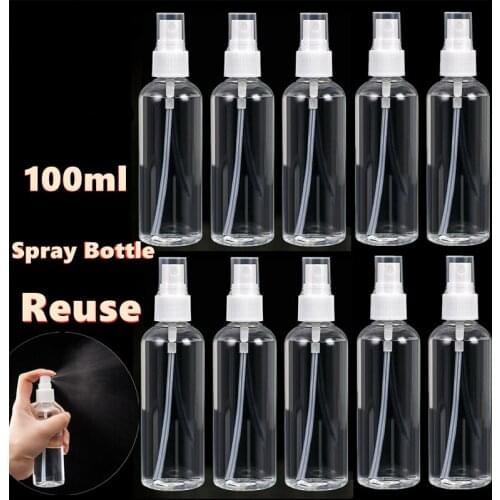 1pcs transparent air spray bottle plastic mini portable refillable cosmetics travel container 30ml / 50ml / 100ml