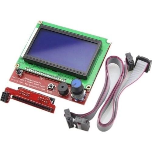1PC LCD 12864 Graphic Smart Display Controller Board With Adapter And Cable For Ramps 1.4 RepRap Mendel Prusa 3D Printer Parts