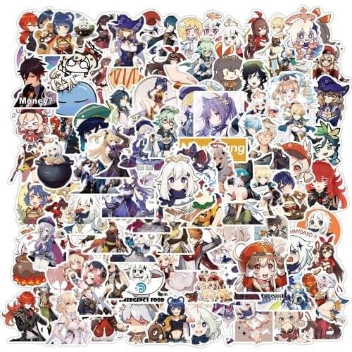 10/50/100PCS Anime Game Genshin Impact Stickers Graffiti For Laptop Luggage Bike Car Skateboard Guitar Waterproof Decal Toys