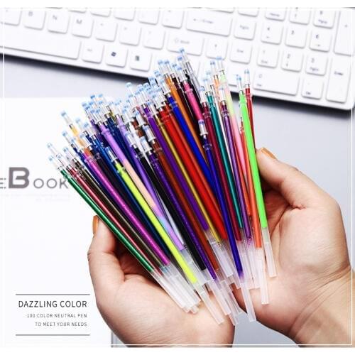 100 Colors Flash Gel Pen Refill Color Full Shinning Refill For The ChildS Drawing Cartoon painting sketch color gel pen ink