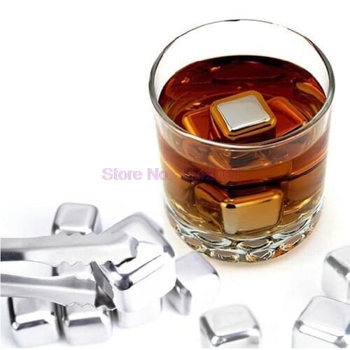 100 pcs Stainless Steel Whiskey Stones Ice Cubes Soapstone Cooler Drink Freezer Gel Ice Rock Wine Whiskey Stone Soapstone