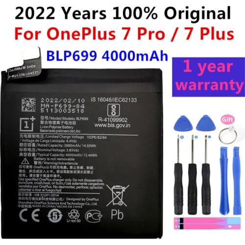 100% Original New Replacement Battery 4000mAh BLP699 For OnePlus 7Pro 7 Pro 7 Plus Mobile Phone Batteries + Free Tools