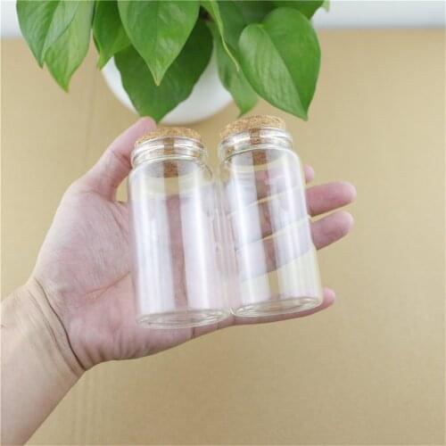 6pcs/lot 47*90mm 100ml Small Glass Jars Spicy Storage Jar Glass Bottle Cork Stopper Container spice Vials Test Tube Candy bottle