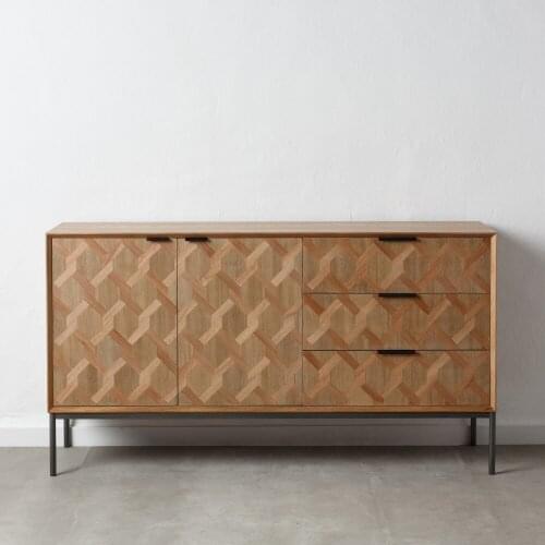 NATURAL sideboard Wood/METAL SALON 144X40X79 CM