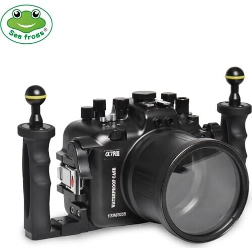 Aluminum alloy Waterproof Camera Housing for Sony A7 III A7R III A7S III 28-70mm 16-35mm Lens 325FT/100M Underwater Diving Case