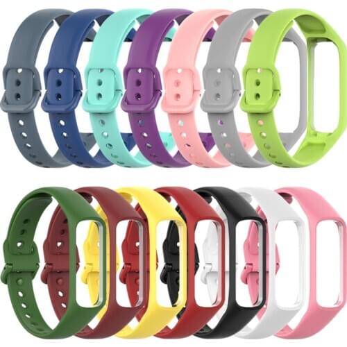For Samsung Galaxy Fit 2 SM-R220 Colorful Soft Silicone Sport Band Straps Bracelet Replacement Watchband Smart Accessories