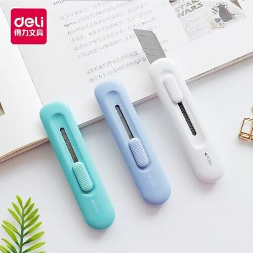 Deli Mini Pocket Art Utility Knife Express Box Knife Paper Cutter Craft Wrapping Refillable Blade Stationery
