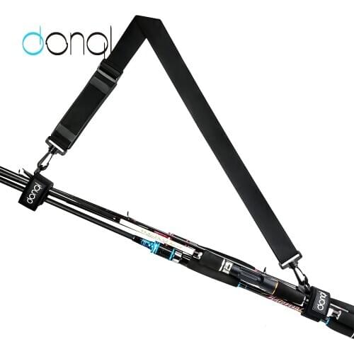 DONQL 1 Set Fishing Tools Rod Tie Strap Belt Multifunction Fishing Rod Adjustable Shoulder Straps Waist Rod Holder Belt