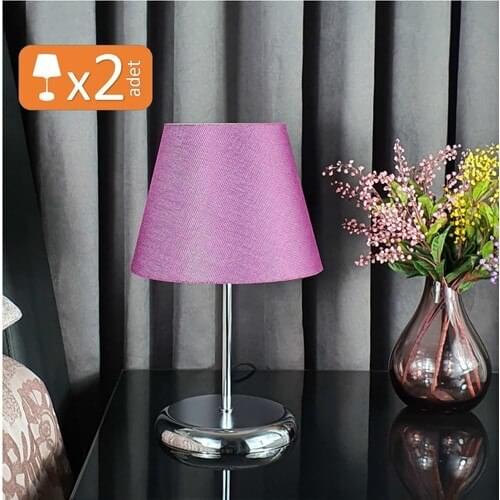 Bysay Sun Dual Metal Floor Standing Lamp Shade Table Lamp Large Chrome Purple