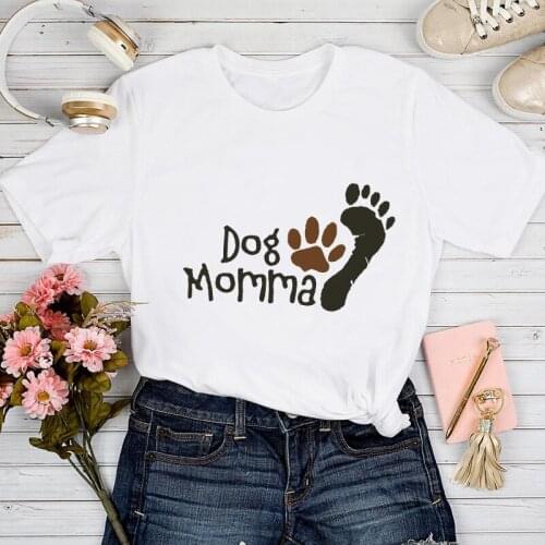 T-shirts Women Dog Paw Mom Clothing Lady Graphic Female Print Clothes Tee T-Shirt 90s Trend Spring Summer Tshirt Top