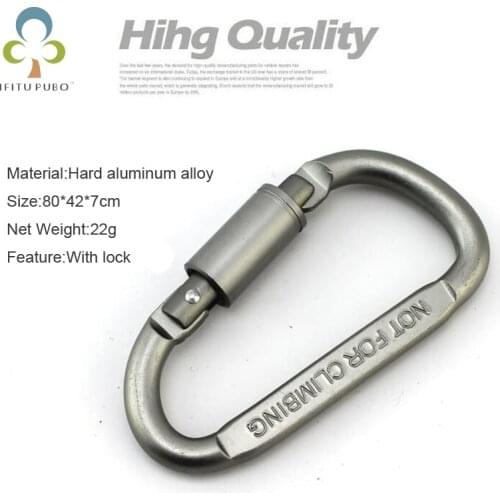 Hot Sale 1Pc Carabiner Travel Kit Camping Equipment Alloy Aluminum Survival Gear Mountaineering Hook 8.2cm GYH