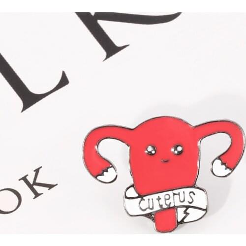 Medical series Uterus brooch enamel pin pink Uteru lapel pins badges Feminist Gifts