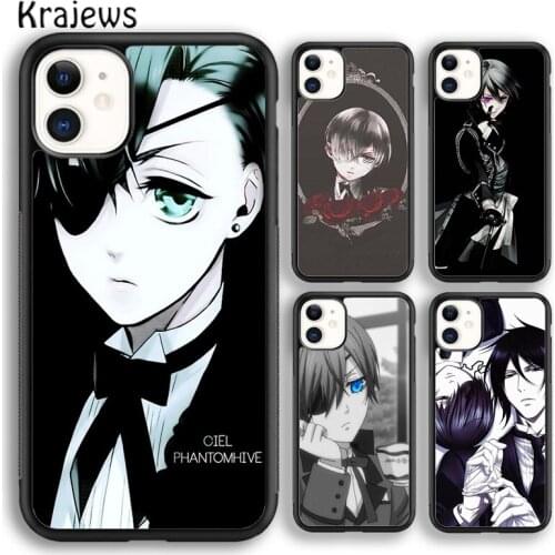 Krajews Anime Black Butler Ciel Phantomhive Soft Phone Case Cover For iPhone SE 6s 7 8 plus X XR XS 11 12 pro max Samsung S9 S10