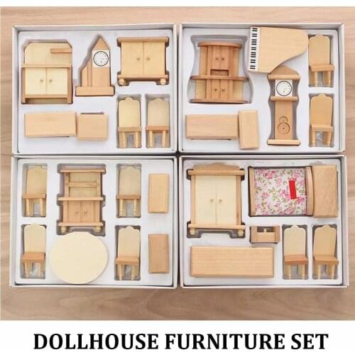 Dollhouse Furniture Set Model 1:12 Scale Doll House Mini Furnishings Kitchen