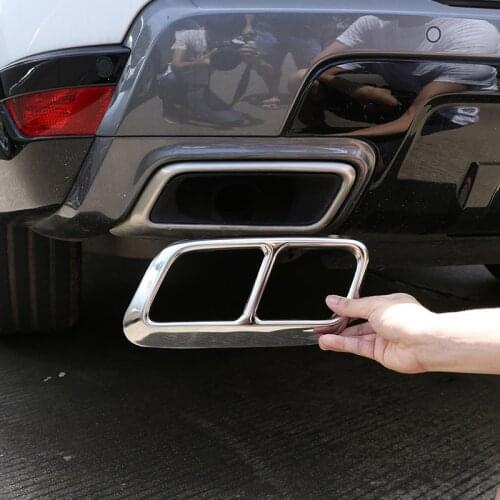 2 pcs Shiny Silver Chrome Stainless Steel Exhaust Pipe Cover Trim For Range Rover Sport 2018 2019 2020 Year Accessories