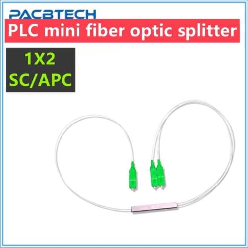 Optical Splitter SC APC 0.9mm 1X2 FTTH Fiber Optic Splitter PLC FBT Optical Coupler Singlemode Simplex Steel Pipe PVC