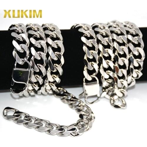 Electro polished chain necklace hip hop men stainless steel necklace