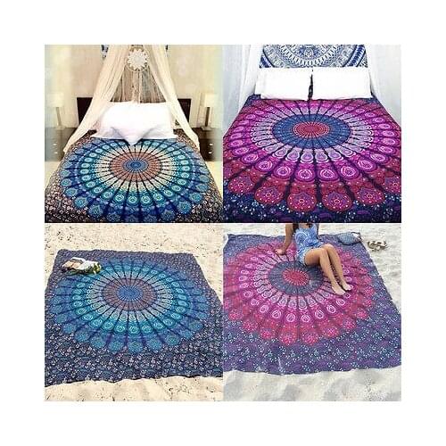 210x150cm Portable Movable Boho India Mandala Chiffon Tapestry Wall Hanging Bed Manta Beach Towel 3 Colors