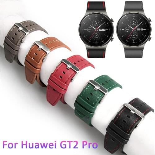 22mm Leather Band For HUAWEI Watch GT 2 Pro GT2 2e Strap For Samsung Galaxy Watch 3 45MM Gear S3 Amazfit GTR 47mm Accessories