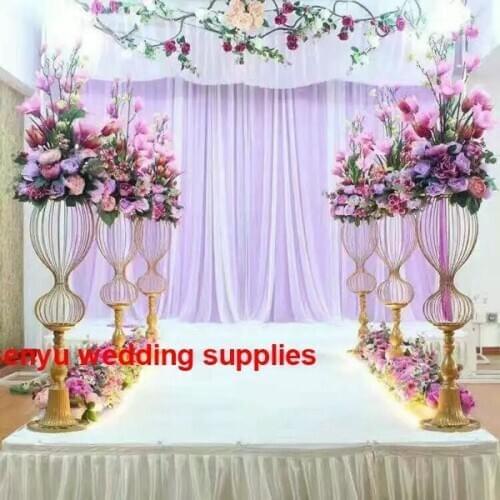 Luxury wedding Centerpiece Metal flower Arch Door Iron Flower Stand For Wedding Decor flower backdrop shelf for wedding enyu0231