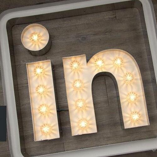 Retail SUS Channel Letter Luminous Signage Wall-mouinted Marquee Letters Vintage Logo Storefront Restaurant Hotel KTV Salon