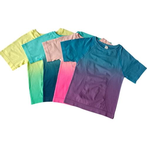 Yoga Shirts Short Sleeve Gym Crop Top Vital Seamless Women Fitness Crop Top Workout Tops Gym Clothes Sportswear Running T-shirts