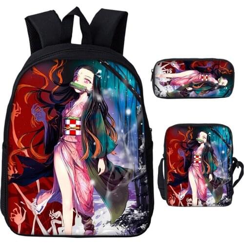 2021 New Ghost Face Blade Backpack Pencil Messenger Three-piece Set Creative Polyester Fashion Student School Bag Backpack