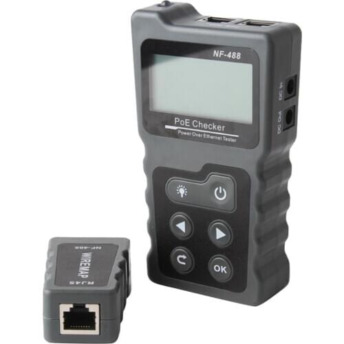 Network Tools NF-488 Digital Ethernet CAT5 CAT6 LAN Network Cable PoE Switch Tester Detector LCD Display Network Cable Tester