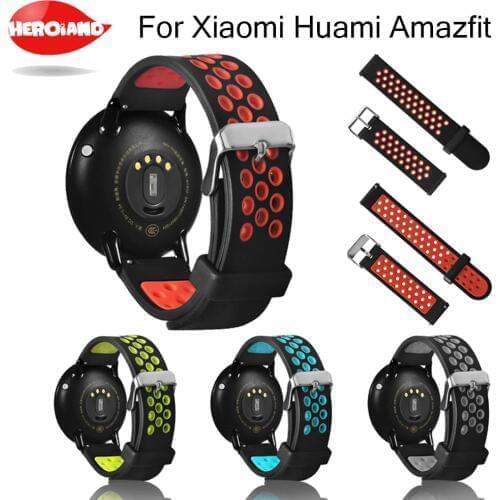 Silicone Dual Color Breathable Replacement Watchband Bracelet Wrist Band Strap for Xiaomi Huami Bip BIT Amazfit Bip Youth Watch