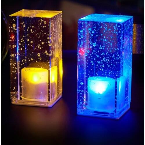 Thrisdar Crystal Bubbles LED Bar Table Lamps Rechargeable KTV Restaurant Hotel Cafe Dinner Table Night Light Free Logo Printing
