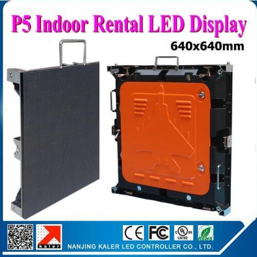 TEEHO Indoor p5 led video wall 0.64x0.64m rental aluminum diecast cabinet panelled display with receiving card rental ultra slim