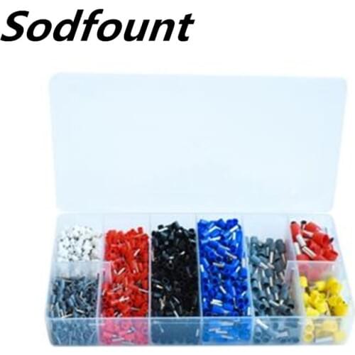 1300pcs European style tubular cold-pressed terminal combination tubular terminal set 22AWG -7AWG