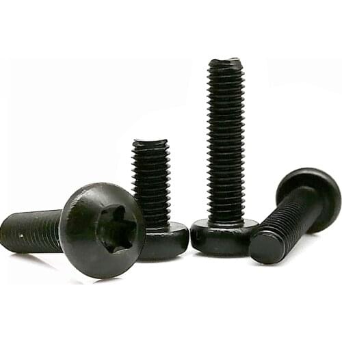 2/5/10/25pcs M2 M2.5 M3 M4 M5 M6 M8 GB2672 Black A2-70 304 Stainless Steel Six-Lobe Torx Pan Round Button Head Bolt Screw