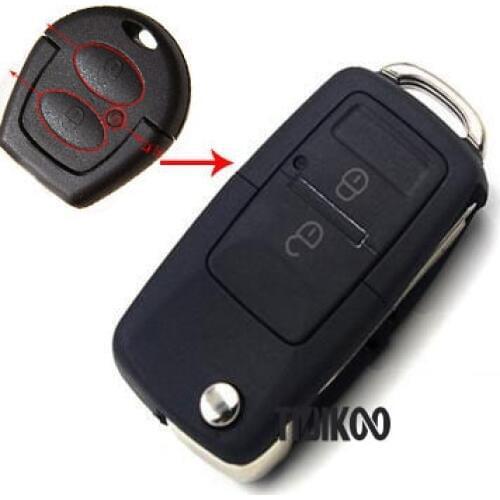 2 Buttons Modified Folding Flip Remote Key Shell for VW Jetta Gol Car Key Blanks for Cherry Fulwin Cowin QQ3 QQ6