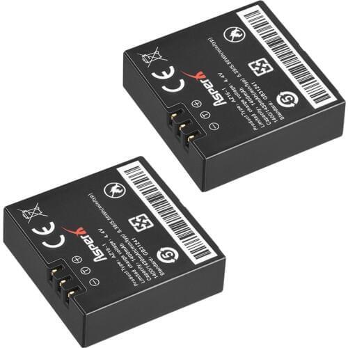 AsperX 2Pcs 1400mAh AZ16-1 AZ16 Replacement Yi 4K II Battery for XiaoYi 2 4K Action Camera II Xiaomi Yi Accessories