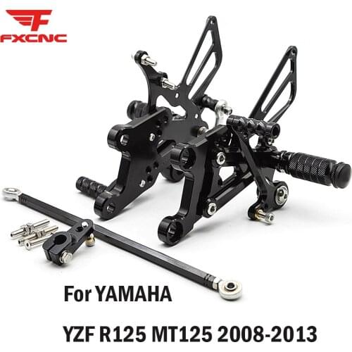 CNC Aluminum Motorcycle Rearset Foot Pegs For Yamaha YZF R125 YZFR 125 YZF R125 MT125 2008-2013 Rear set Footpegs Footrest Pedal