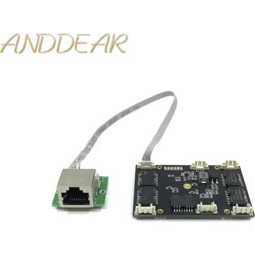 ANDDEAR Customized industrial 5 port 10/100M unmanaged network ethernet switch 12v pcba module network switch