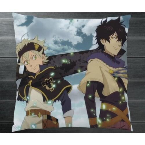 Anime Manga Black Clover Asta Yuno Fan Art HD Two Side 40*40CM Pillowcase Pillow Case Cover Cosplay Gift BED/SOFA/CAR Decor New